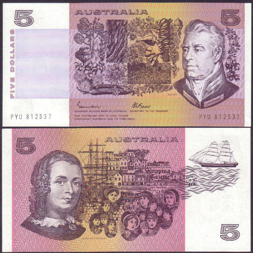 1985 Australia $5 Johnston/Fraser Gothic (Unc) L002130